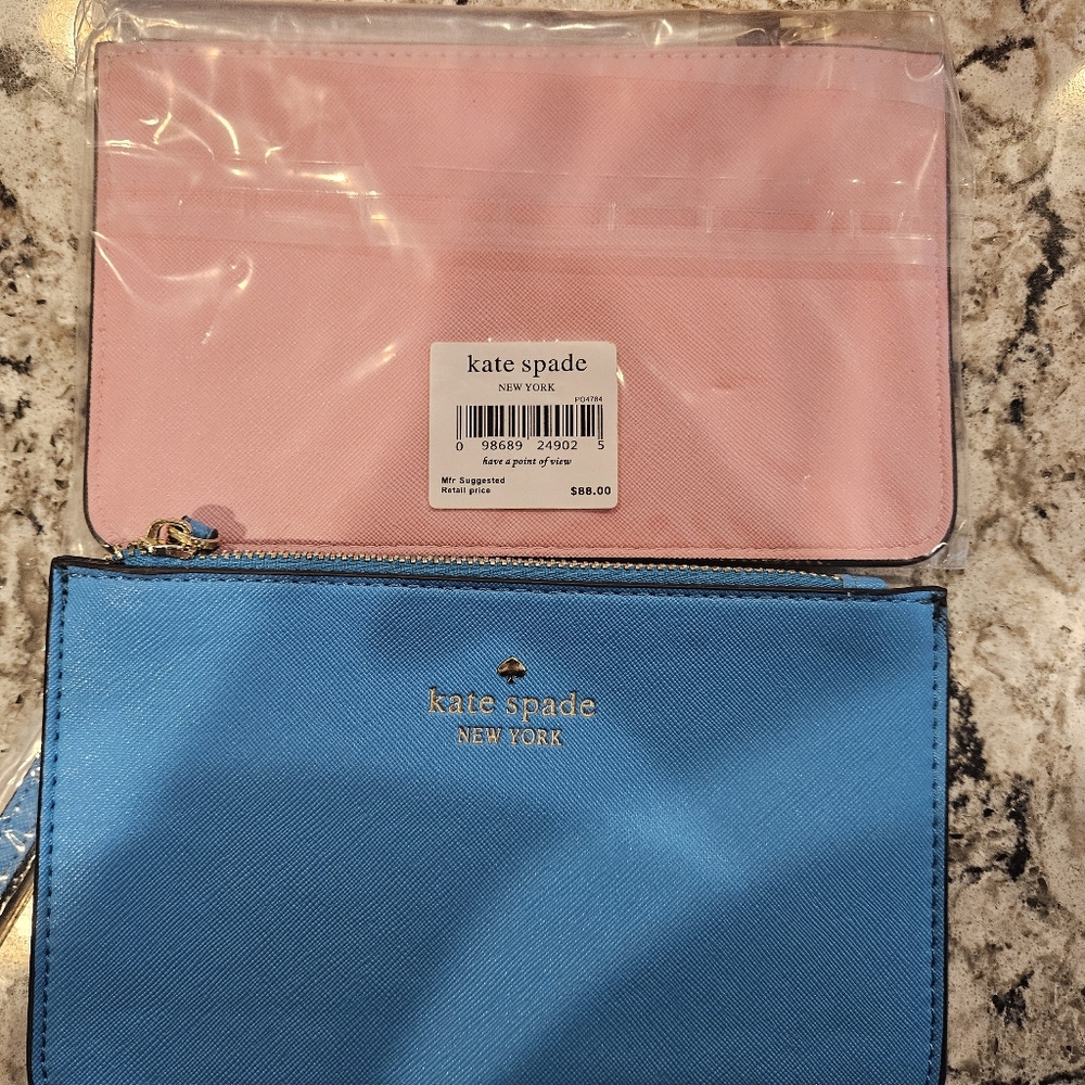 Kate Spade Pink and Blue Wristlet Bags
